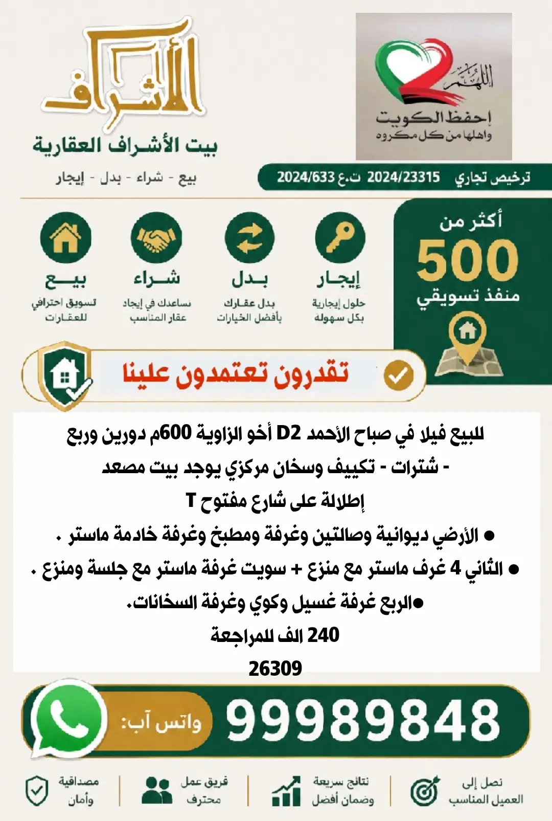 Sale House in Sabah Al-Ahmad Residential City