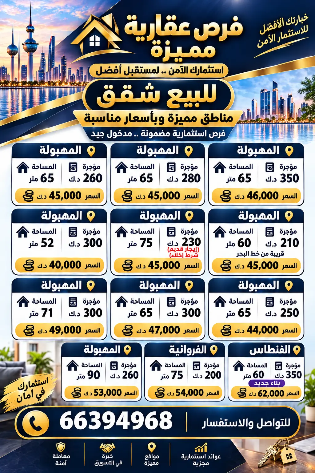 للبيع شقة في المهبولة