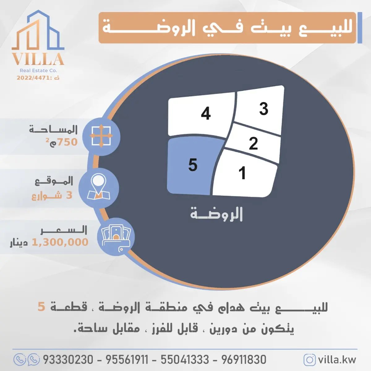 للبيع بيت في الروضة