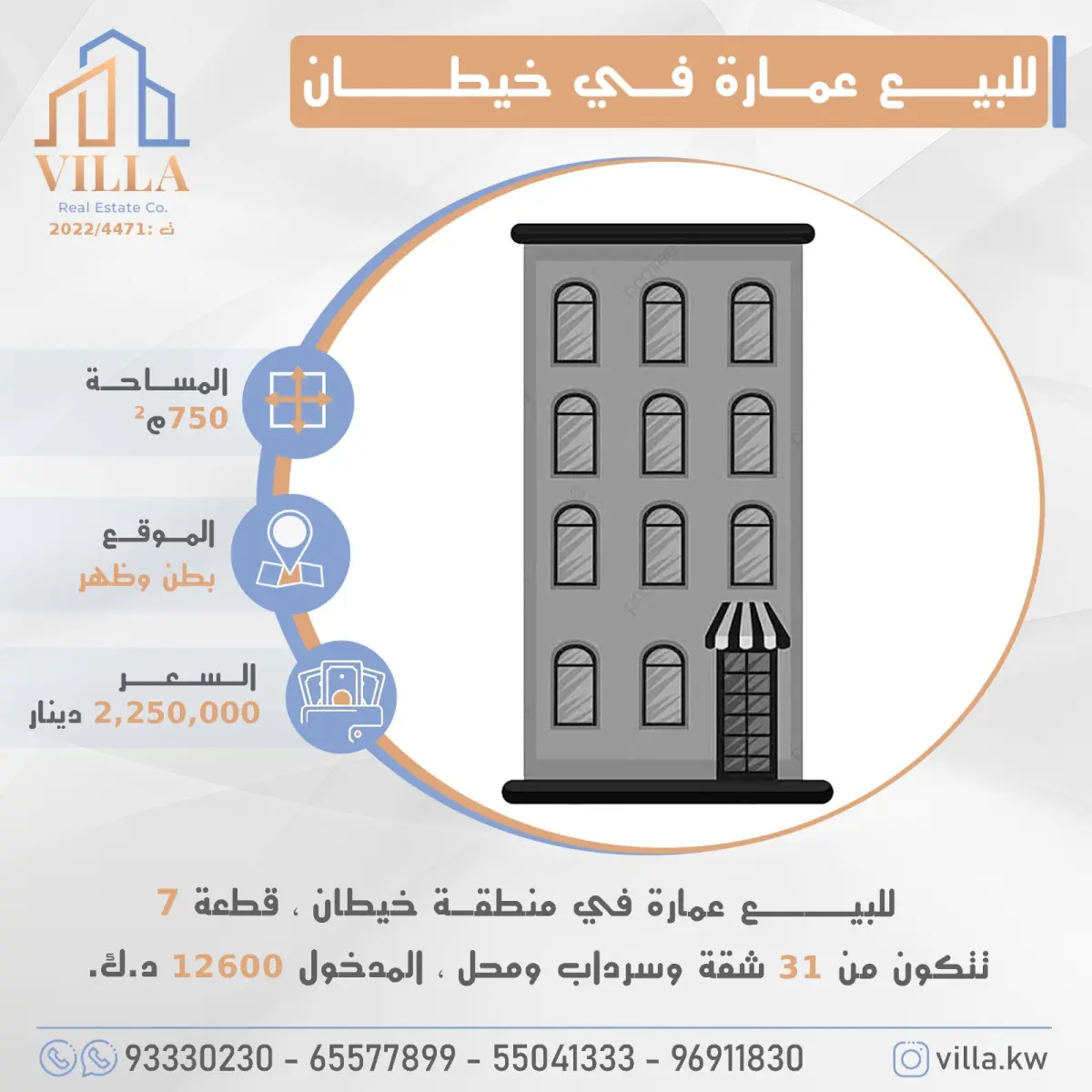 للبيع عمارة في خيطان