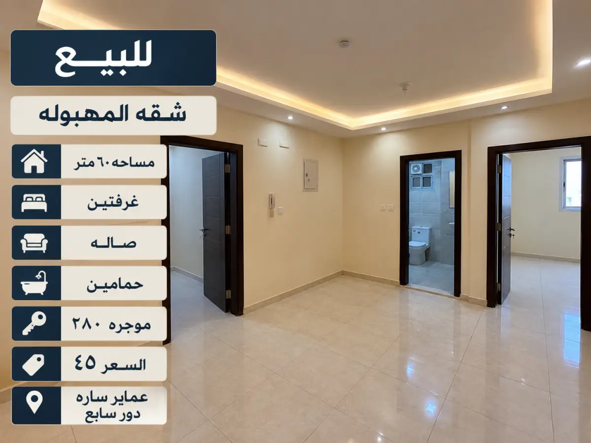 للبيع شقة في المهبولة