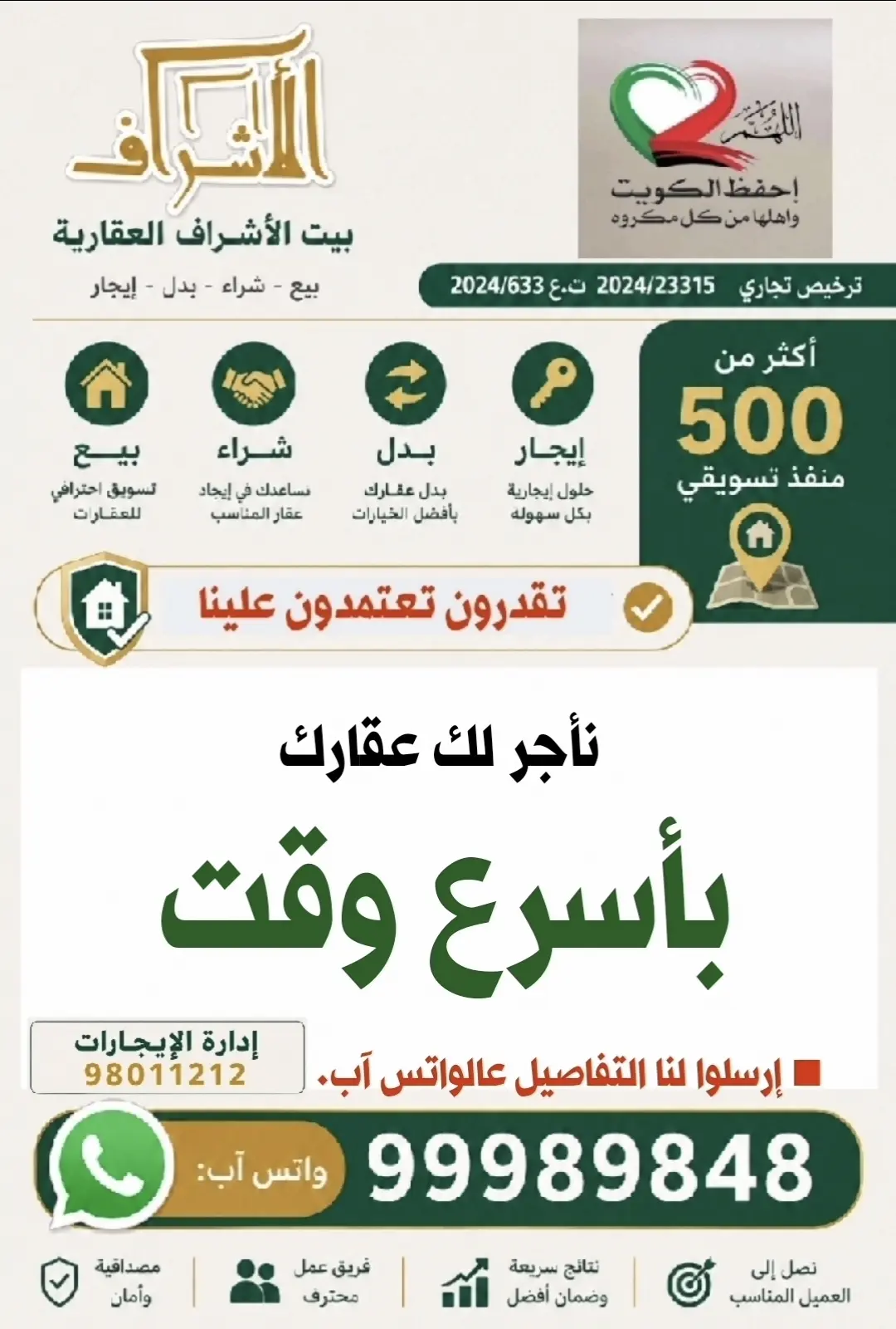 للإيجار بيت في صباح الاحمد السكنية