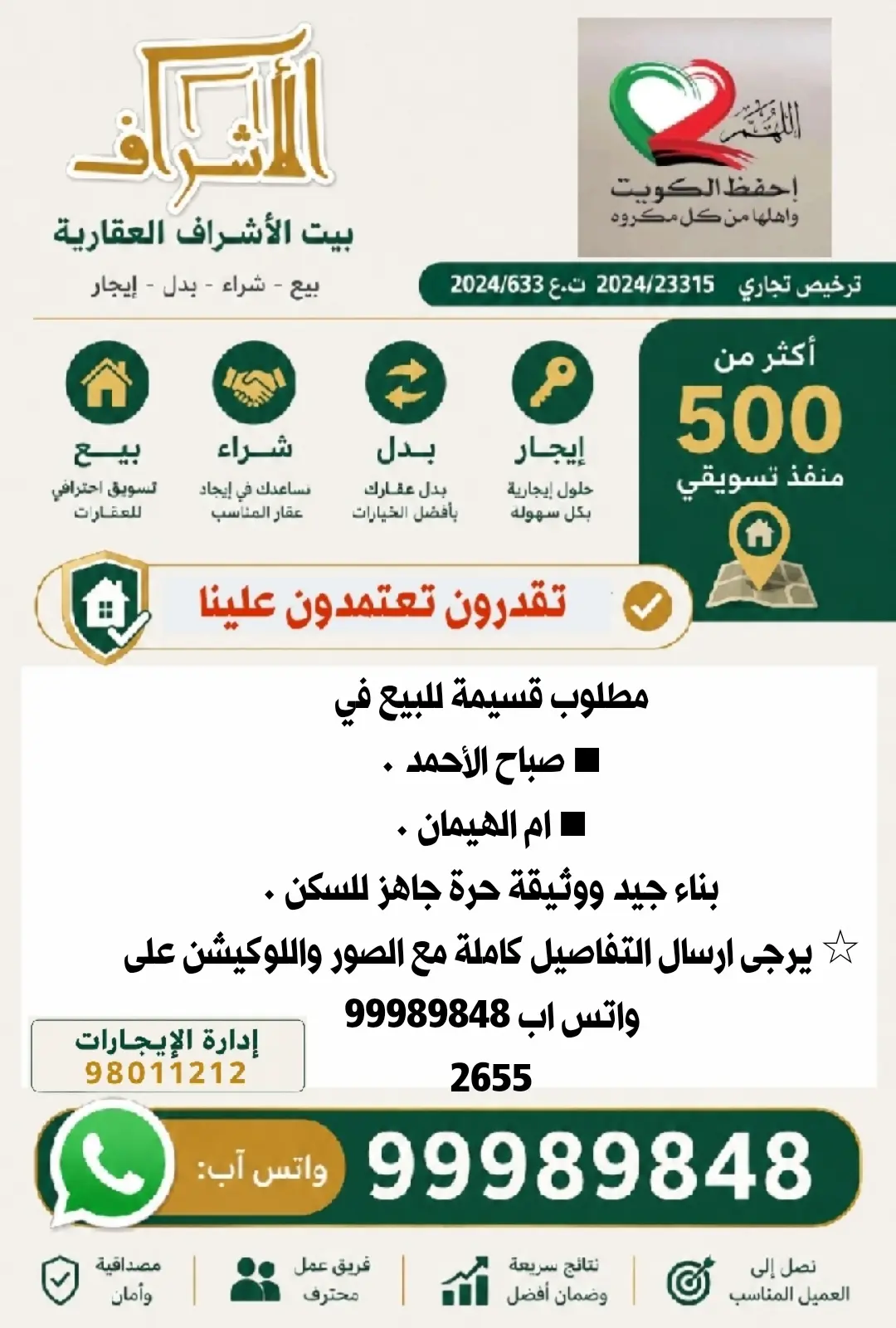 Sale House in Sabah Al-Ahmad Residential City